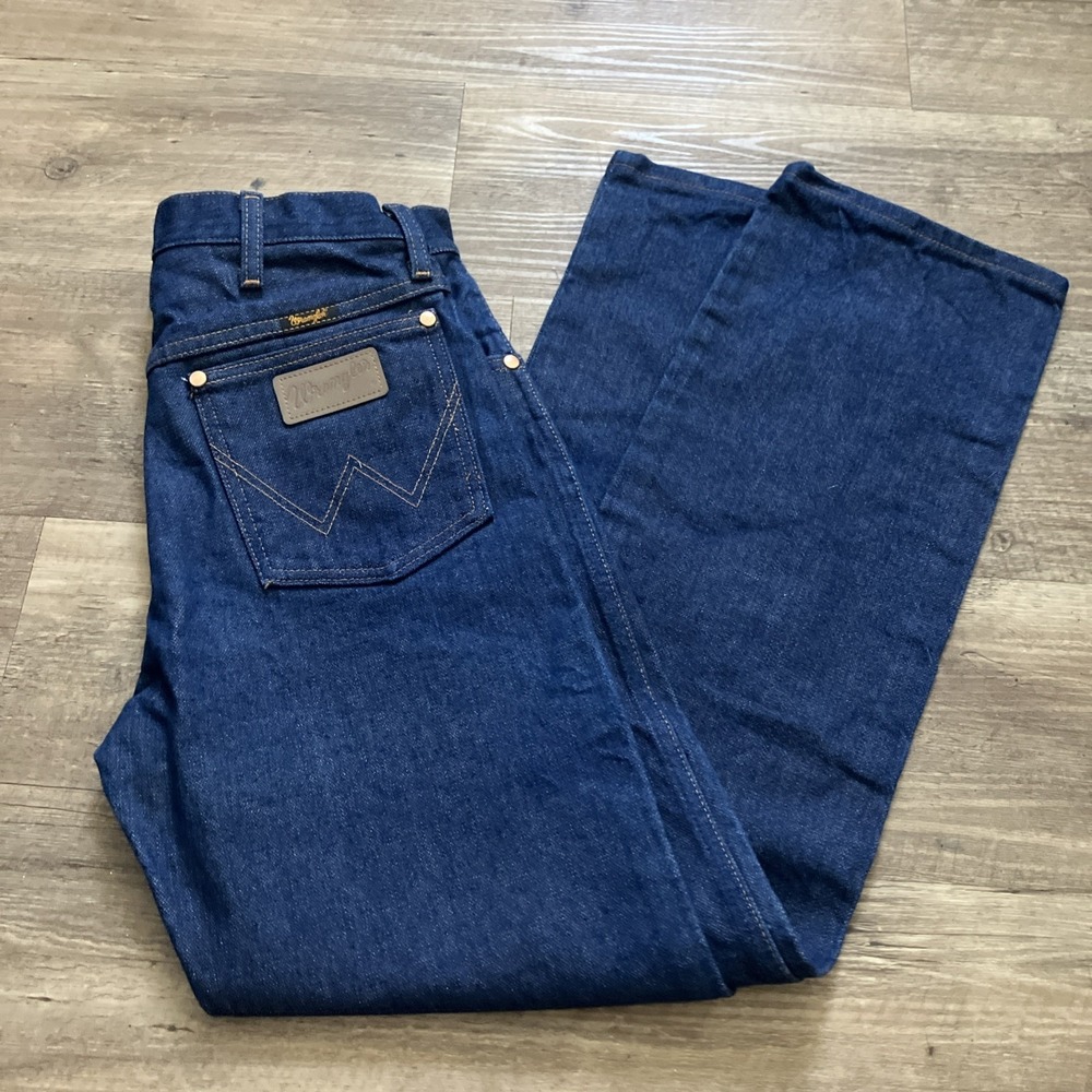 Wrangler Mens 30x30 Blue Cowboy Cut Straight Leg Jeans Western Rodeo‎ Dark Wash
